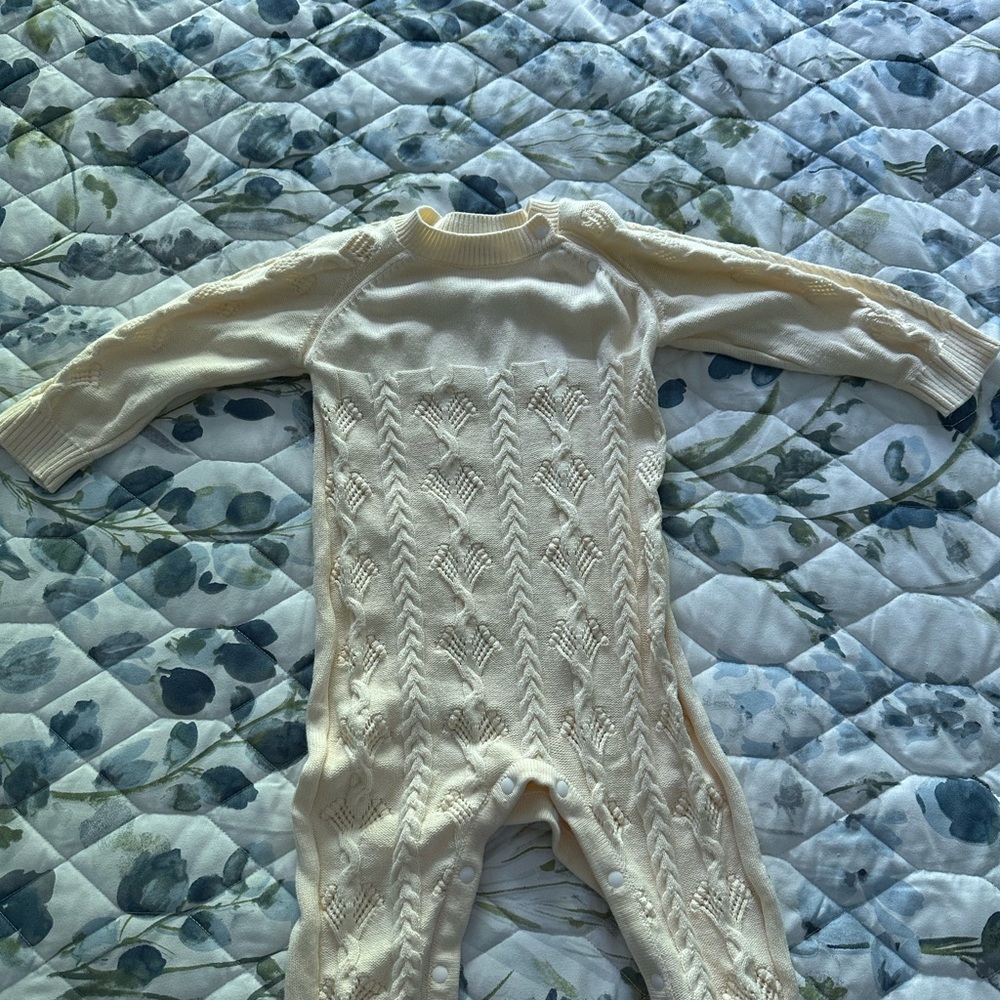 Magnolia Cream Cable Knit Kids One Piece